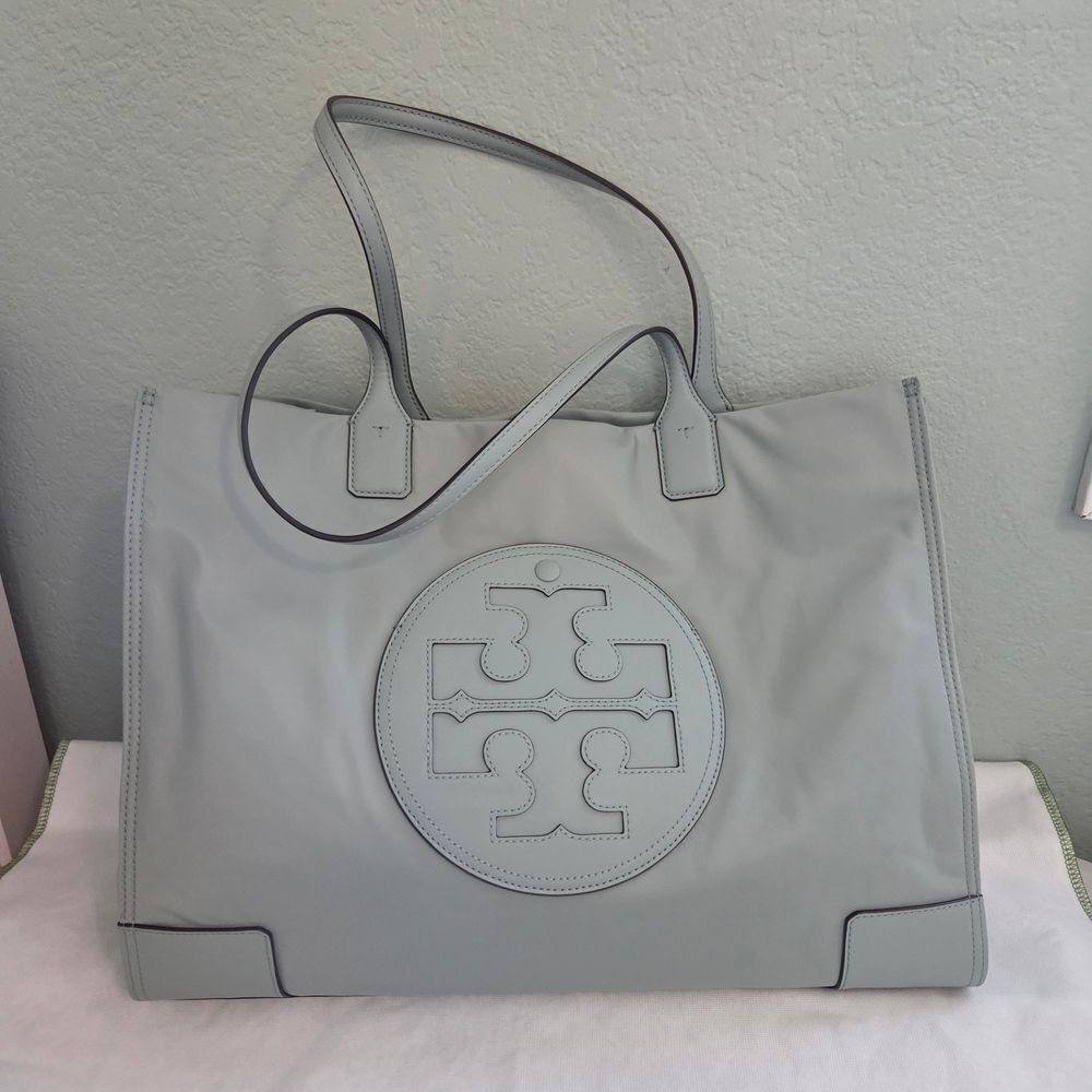Tory Burch ELLA Tote Bag Blue Celadon